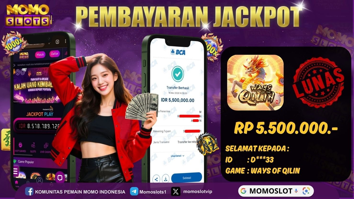 MOMOSLOTS JACKPOT SLOT WAYS OF QILIN 